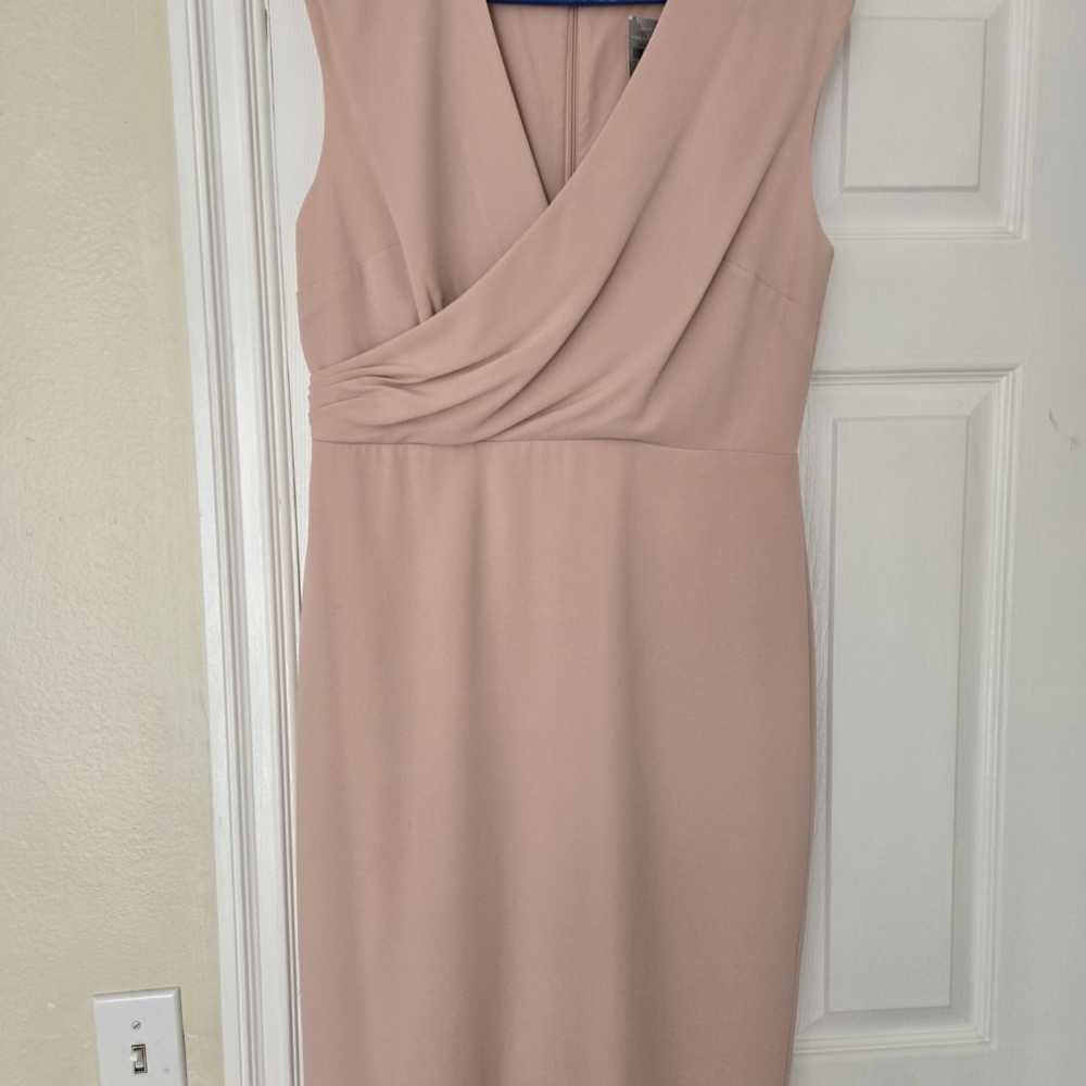 Ann Taylor Soft Pink Draped Midi Dress